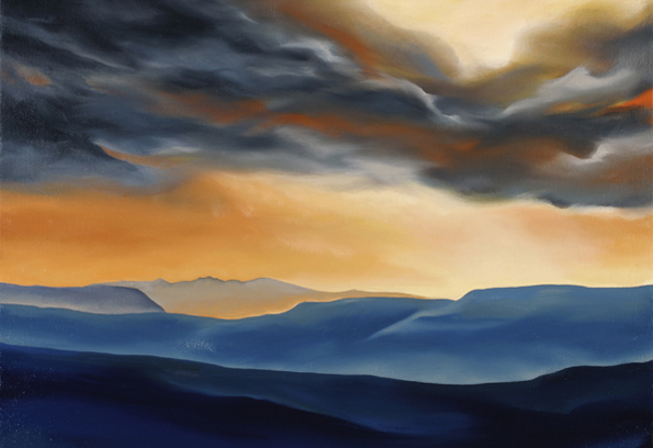 "Canyon Storm" oil on canvas by Sally Hall