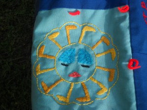 quilt detail: sun figure