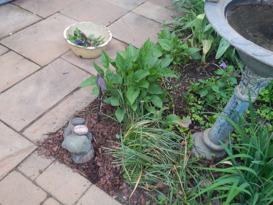 Lake Superior rocks and birdbath