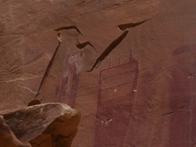 bullet holes in pictographs, Southern Utah