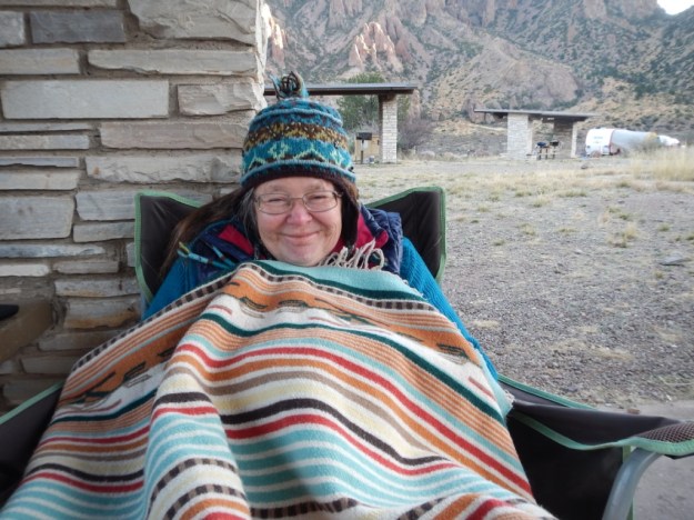 keeping warm in Chisos Basin